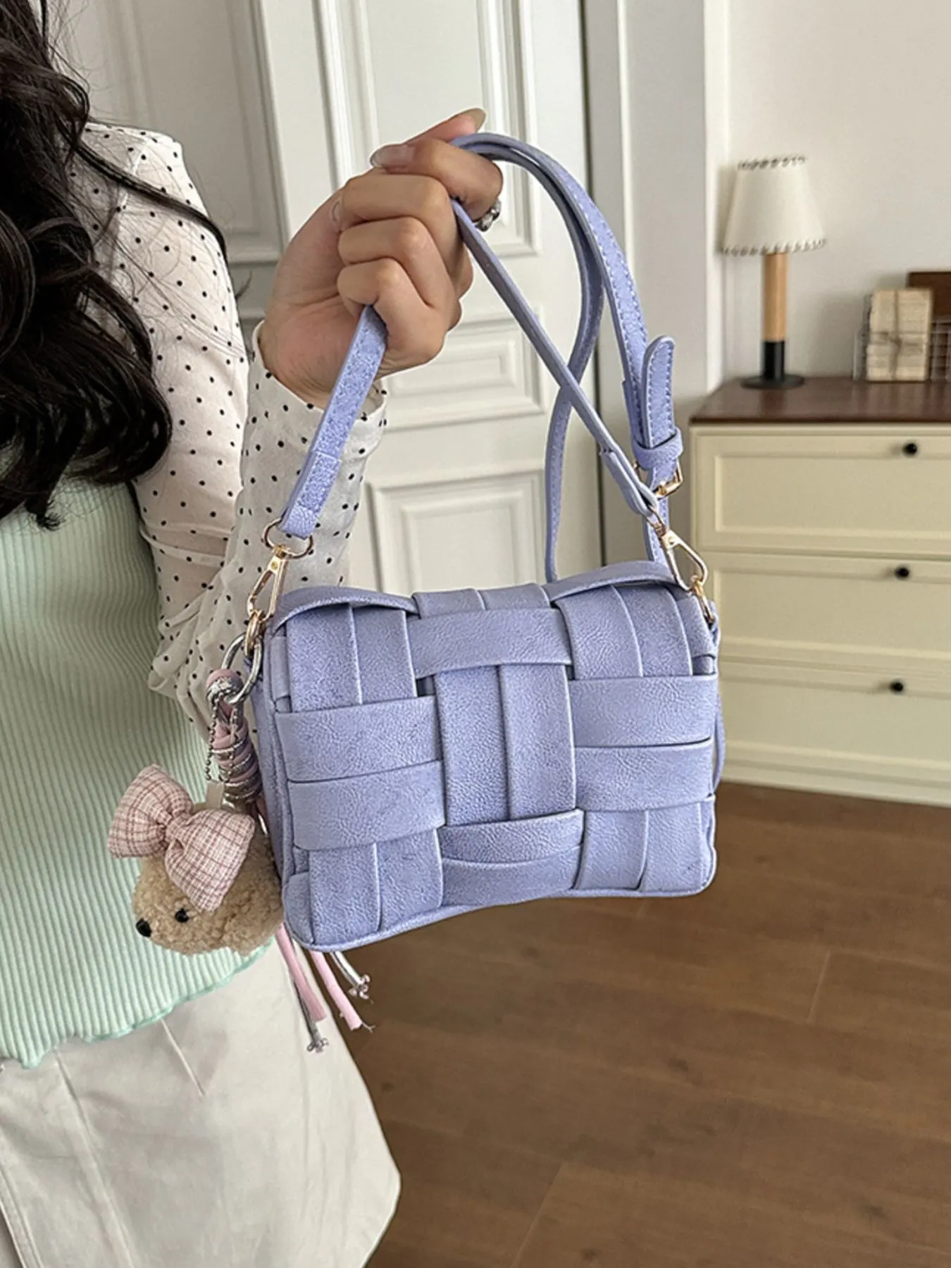 Woven Texture Crossbody Bag