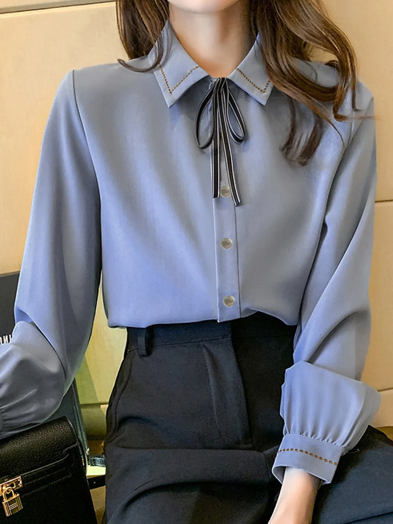 Bow Tie Long-Sleeve Shirt