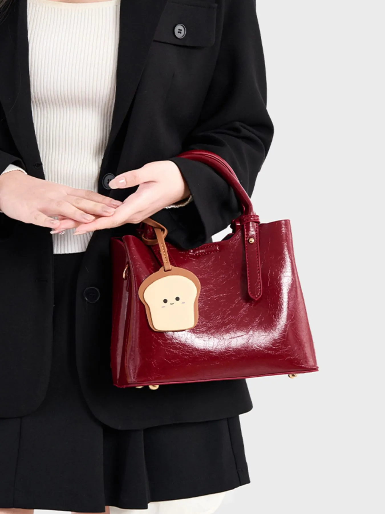 Top Handle Texture Handbag
