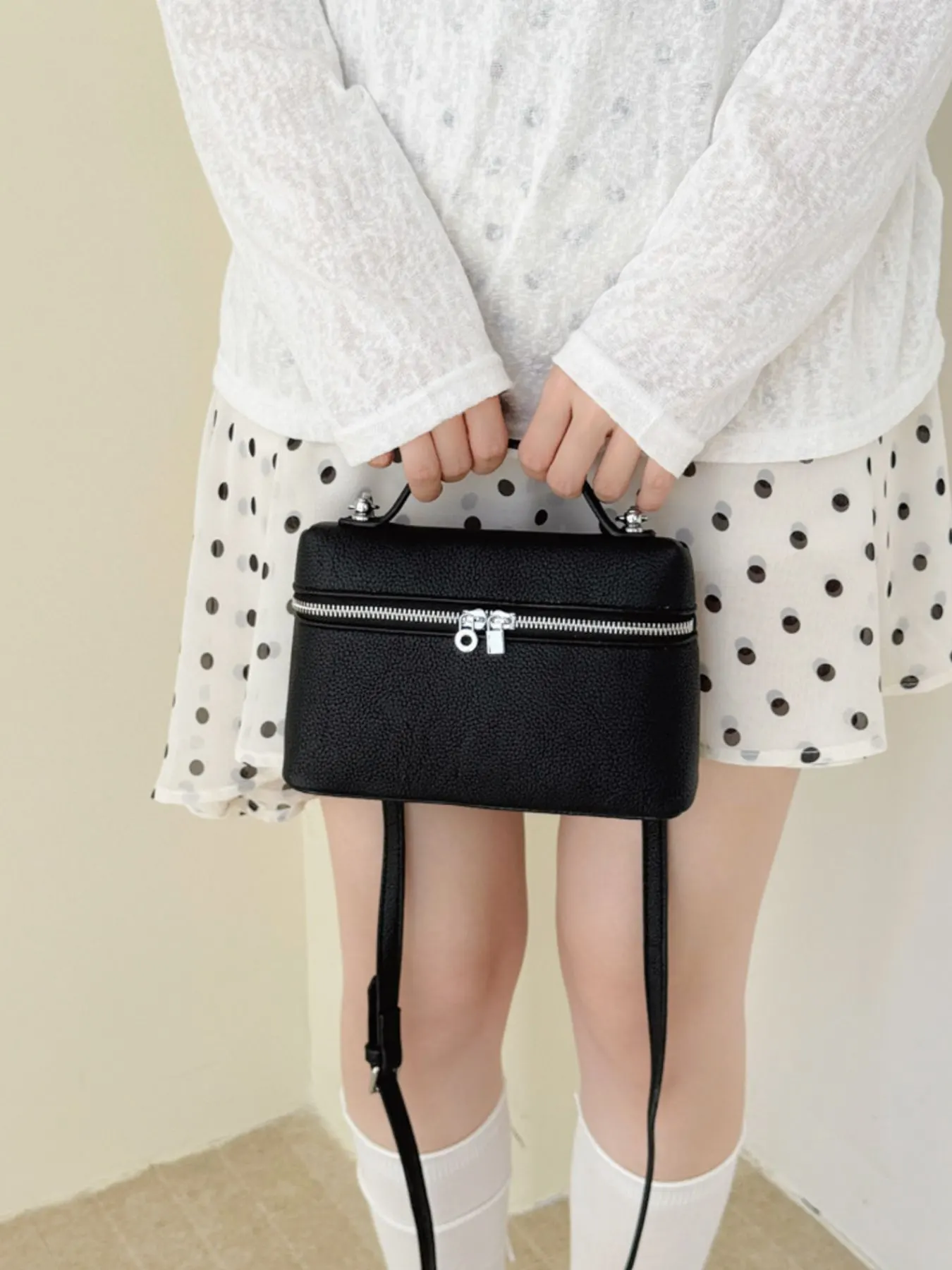 Textured Zipper Crossbody Bag