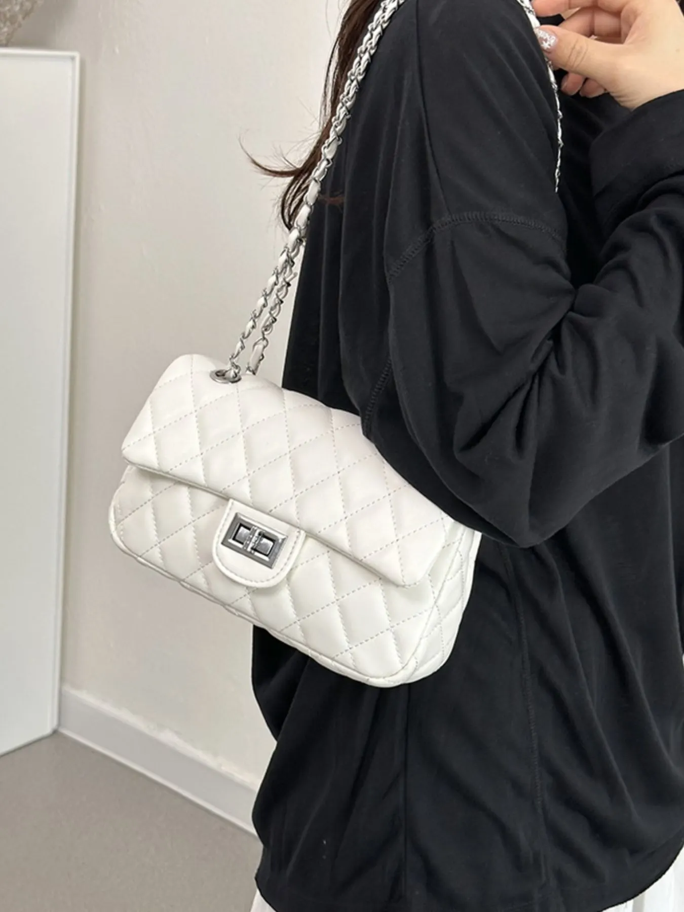 Quilted Chain Crossbody Bag